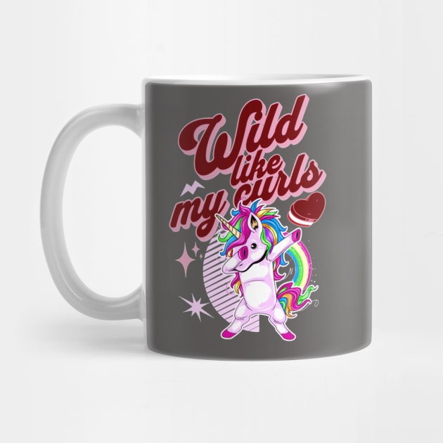 Wilds Like My Curls Toddler Cute Unicorn Curly Haired Retro by alcoshirts